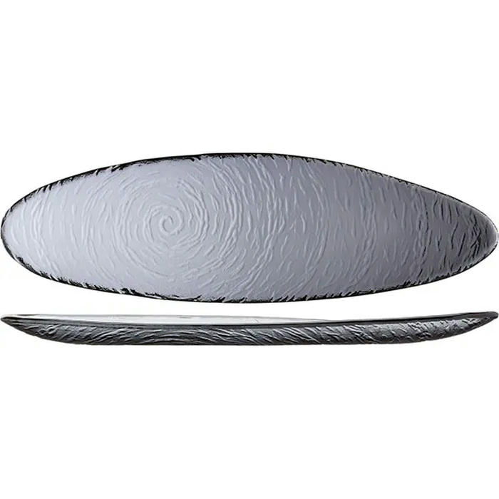 Блюдо овальное «Скейп Гласс» стекло ,L=40см серый