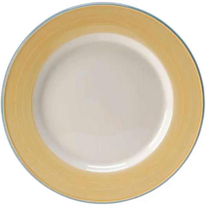 Тарелка сервировочная «Рио Йеллоу» фарфор D=300,H=25мм белый,желт