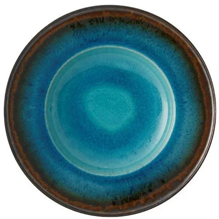 Тарелка глубокая керамика D=29см коричнев.,голуб
