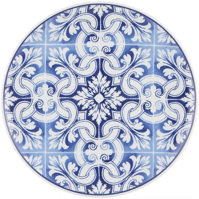 Тарелка для десерта «Трансатлант» керамика D=220,H=21мм синий,белый