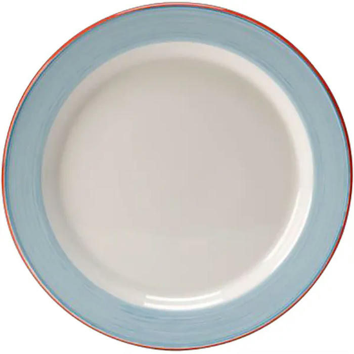 Тарелка мелкая «Рио Блю» фарфор D=25,5см белый,синий