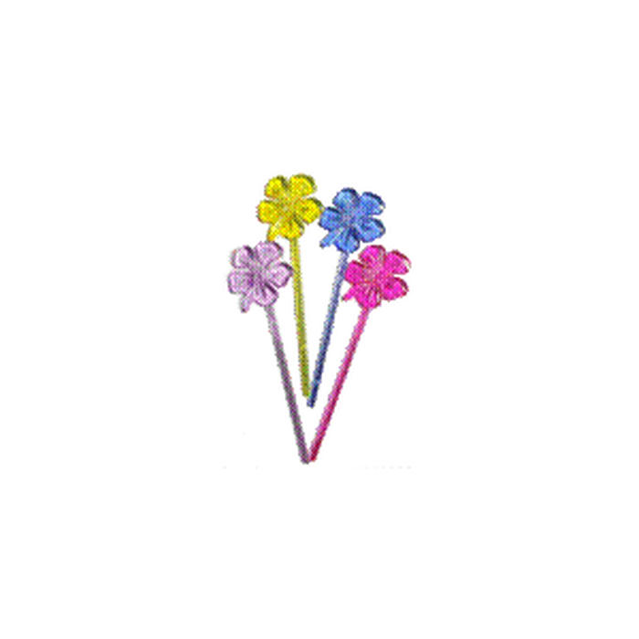 Шпажки для канапе «Цветы»[200шт] пластик ,L=75мм разноцветн