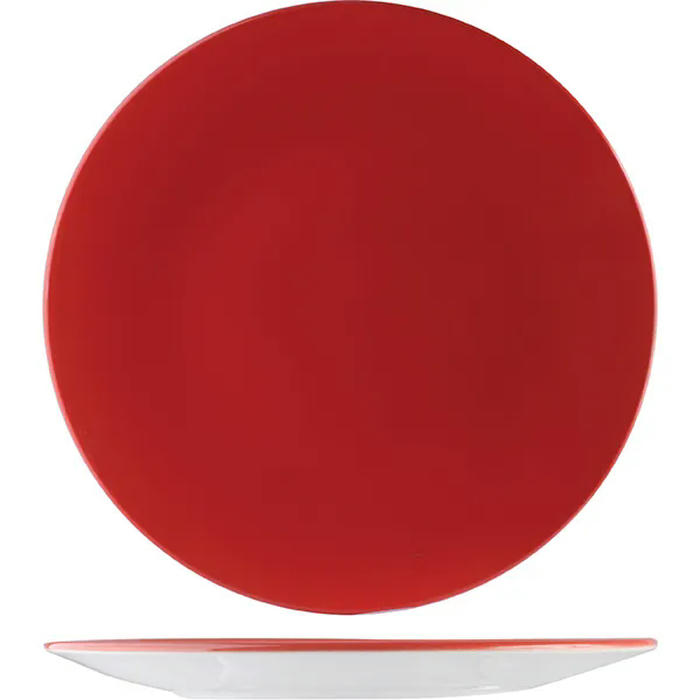 Тарелка «Фиренза Ред Контур» фарфор D=155,H=23мм красный,белый
