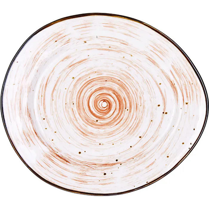 Тарелка мелкая «Пастораль» фарфор ,H=20,L=175,B=155мм оранжев