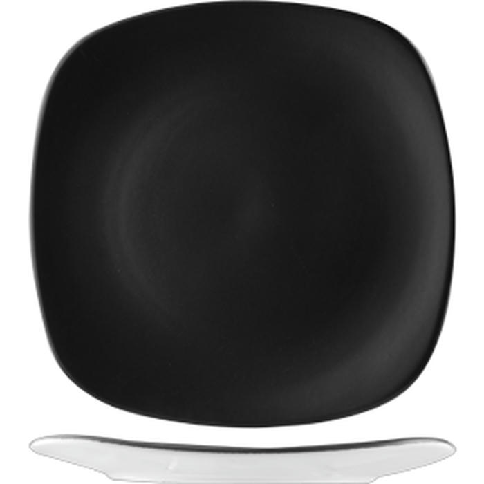 Тарелка квадратная «Даск Квадро» фарфор ,H=27,L=230,B=230мм черный,белый