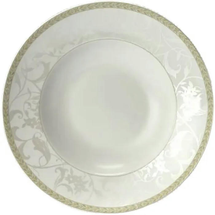Тарелка для пасты «Антуанетт» фарфор 350мл D=270,H=45мм белый,олив