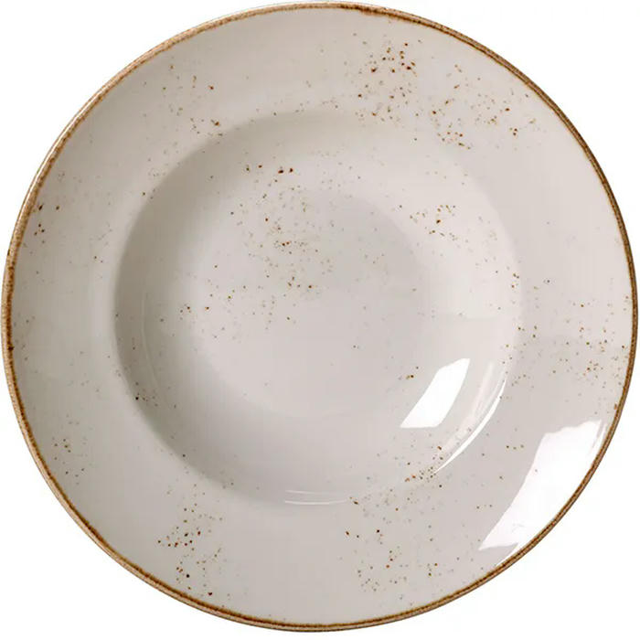 Тарелка для пасты «Крафт Вайт» фарфор 320мл D=27,H=5см белый,коричнев