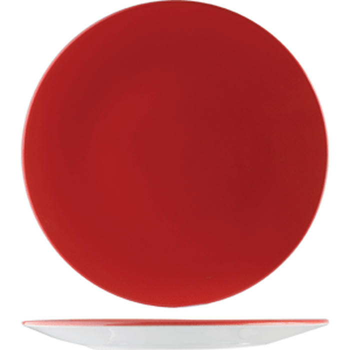Тарелка «Фиренза Ред Контур» фарфор D=305,H=30мм красный,белый