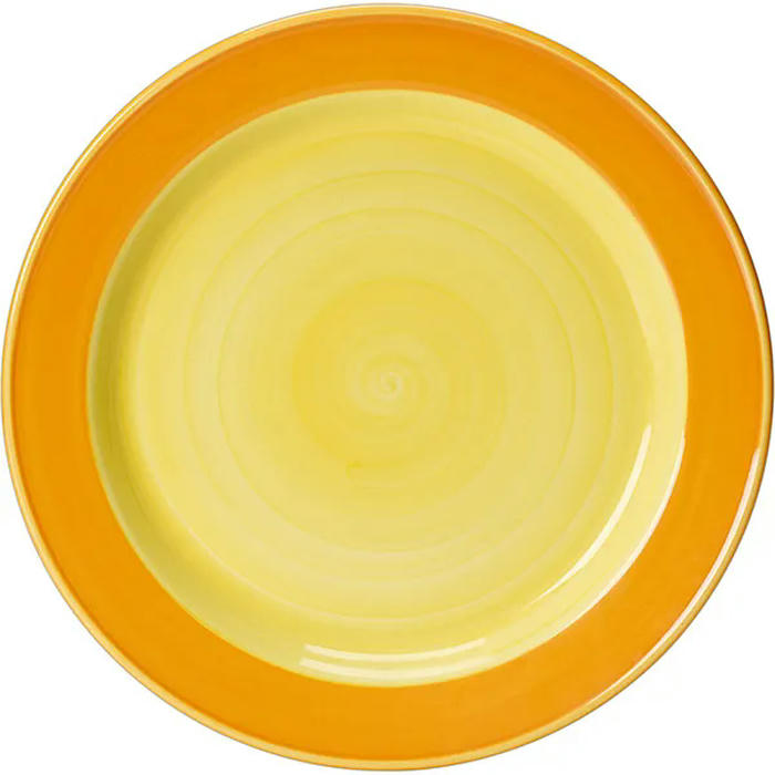 Тарелка мелкая «Фридом Йеллоу» фарфор D=23см белый,желт