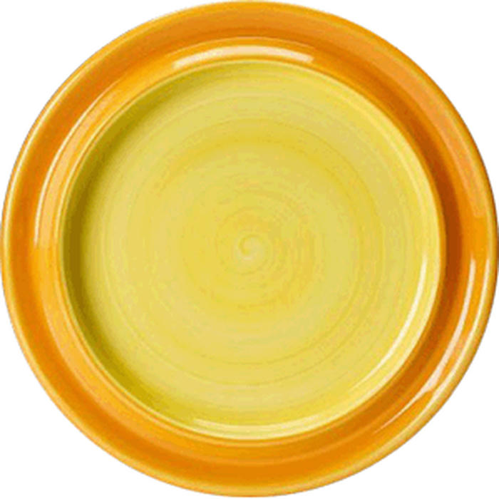 Тарелка мелкая «Фридом Йеллоу» фарфор D=26см белый,желт