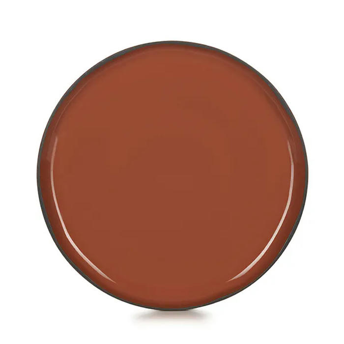 Тарелка с высоким бортом «Карактэр» керамика D=260,H=22мм красный,коричнев