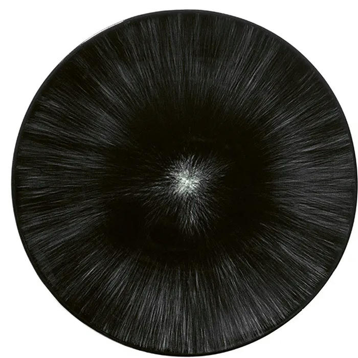 Тарелка №6 «Де» фарфор D=17,5см кремов.,черный