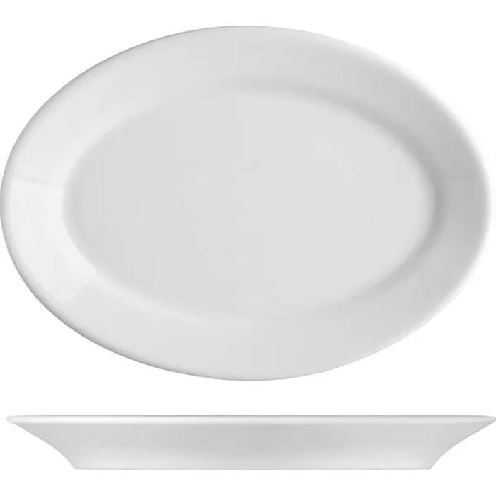 Блюдо овальное «Принцип» фарфор ,H=25,L=240,B=170мм белый