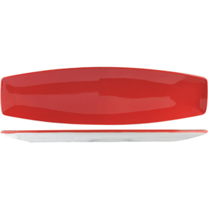 Блюдо «Фиренза ред Нэо» фарфор ,H=17,L=360,B=100мм красный,белый