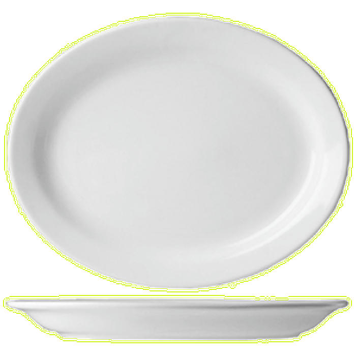 Блюдо овальное «Акапулько» фарфор ,H=4,L=36,B=28см белый