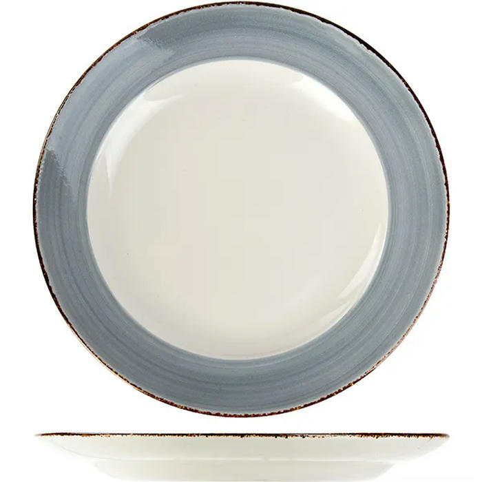 Блюдо сервировочное фарфор D=32см белый,серый