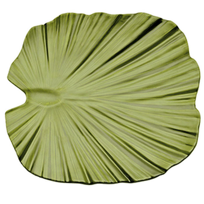 Блюдо для подачи «Лист» пластик ,H=45,L=420,B=420мм зелен