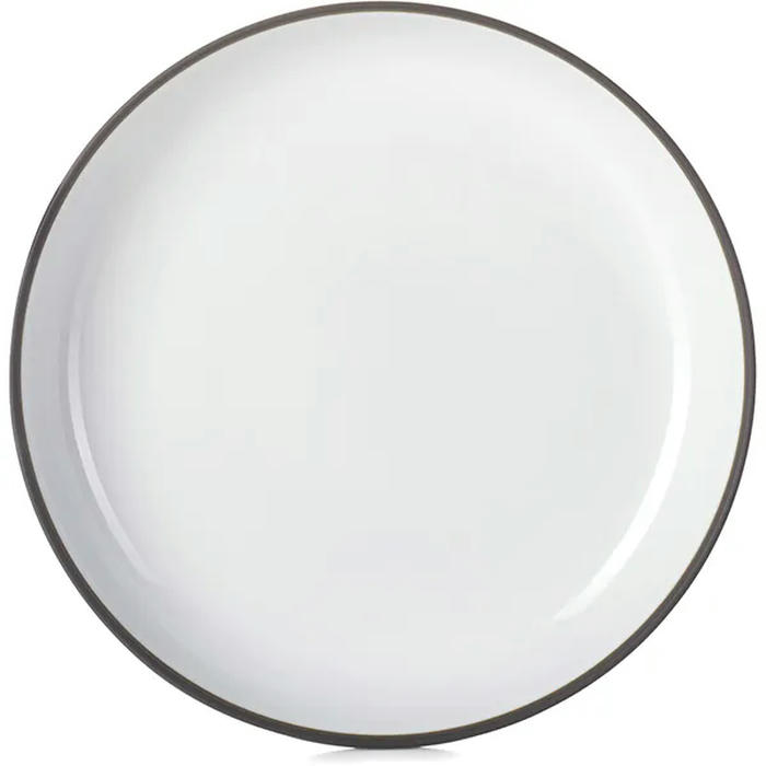 Блюдо глубокое «Солид» керамика 0,7л D=235,H=45мм белый,серый