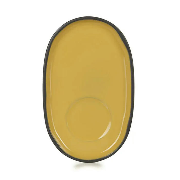 Блюдце «Карактэр» керамика ,H=12,L=135,B=83мм желт