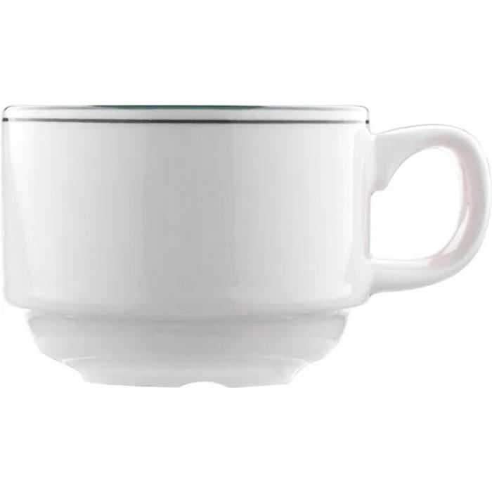Чашка чайная «Лагуна» фарфор 170мл D=75,H=60мм белый,зелен