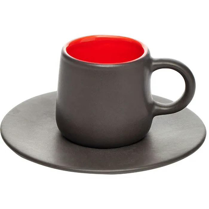 Пара кофейная «Кармин» керамика 125мл красный,черный