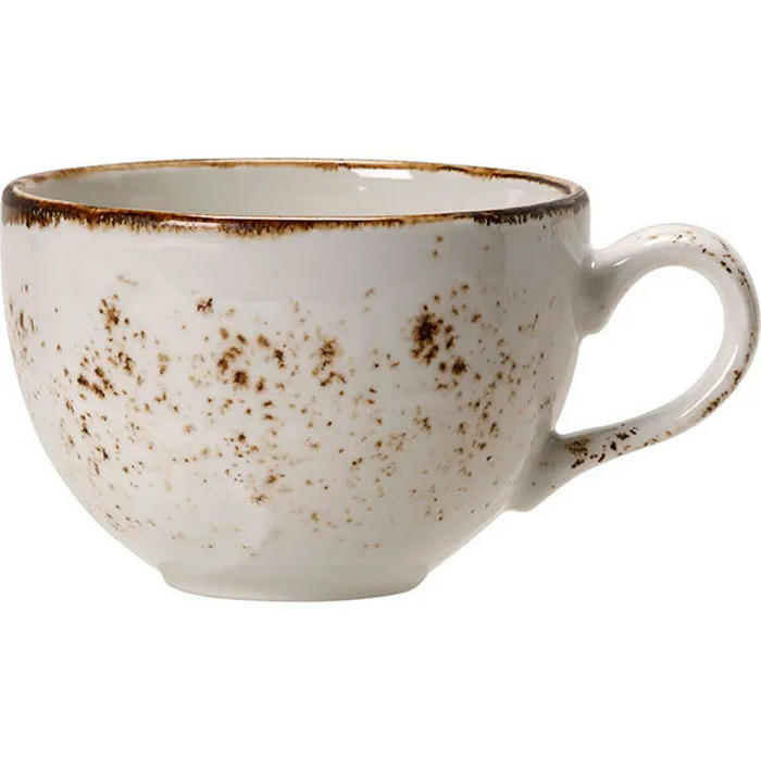 Чашка чайная «Крафт Вайт» фарфор 228мл D=9,H=6см белый,коричнев