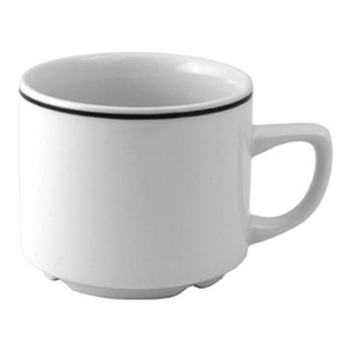 Чашка чайная «Блэк Лайн» фарфор 200мл D=8,H=6см белый,черный