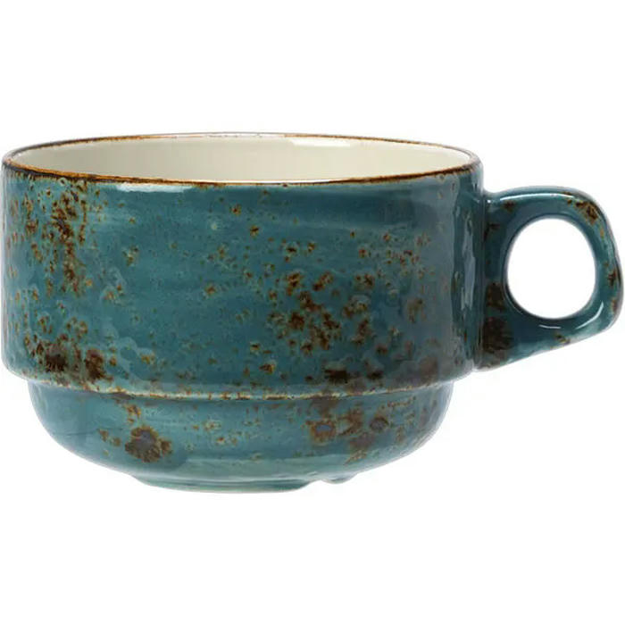Чашка чайная «Крафт Блю» фарфор 200мл D=8,H=6см синий,коричный