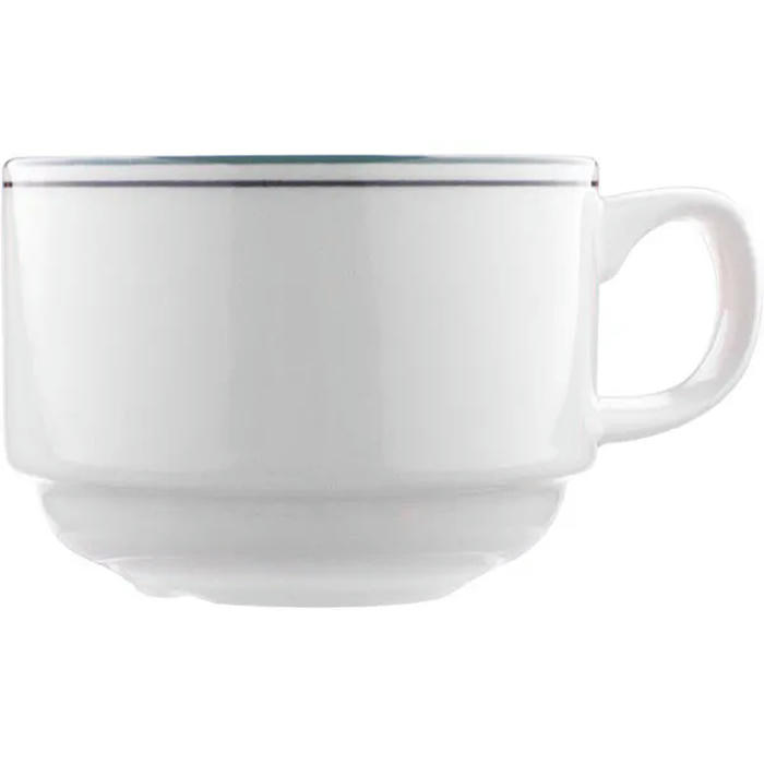 Чашка чайная «Лагуна» фарфор 200мл D=8,H=6см белый,зелен