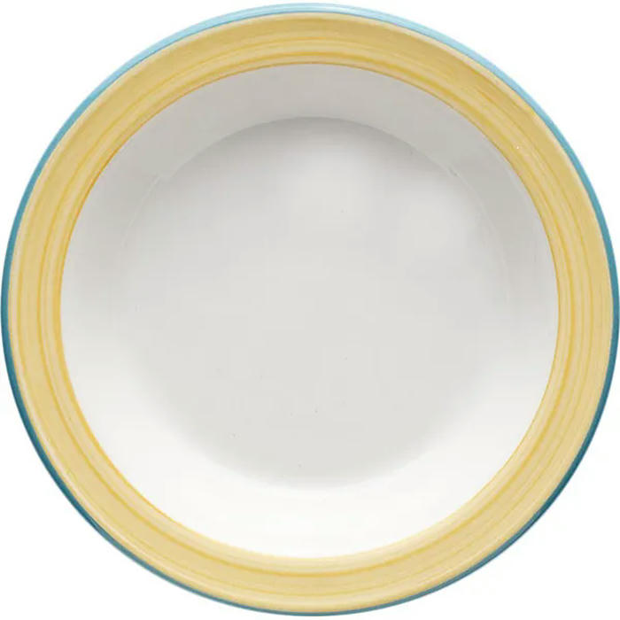 Тарелочка для масла «Рио Еллоу» фарфор D=11,H=2см белый,желт