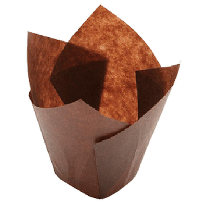 Тарталетки «Тюльпан»[300шт] бумага D=35,H=60мм коричнев