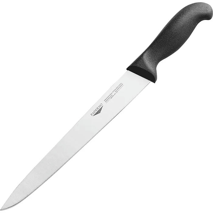 Нож для нарезки мяса сталь нерж.,пластик ,L=435/300,B=30мм черный,металлич