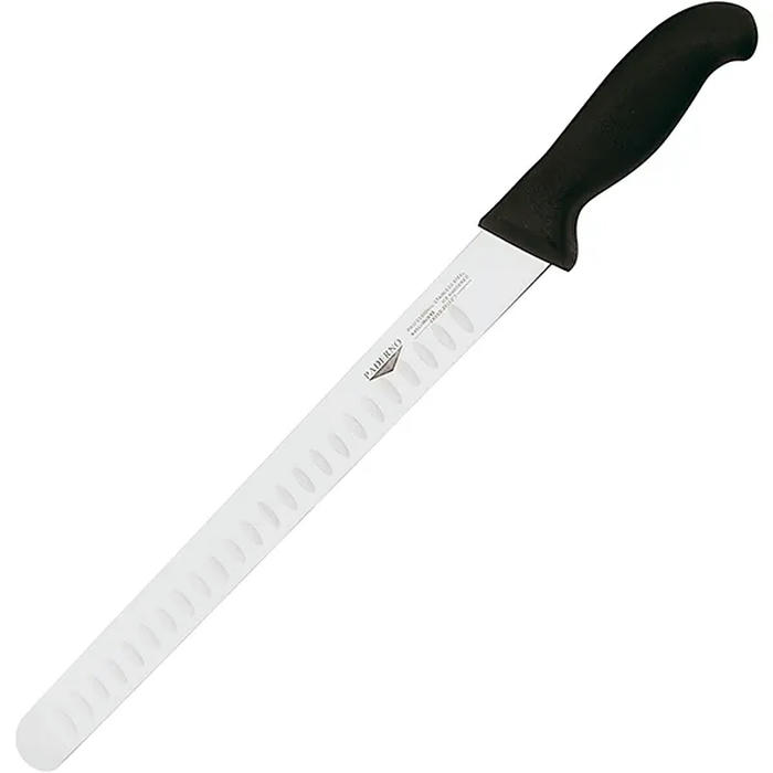 Нож для тонкой нарезки с рифленым лезвием сталь нерж.,пластик ,L=43/30,B=3см черный,металлич