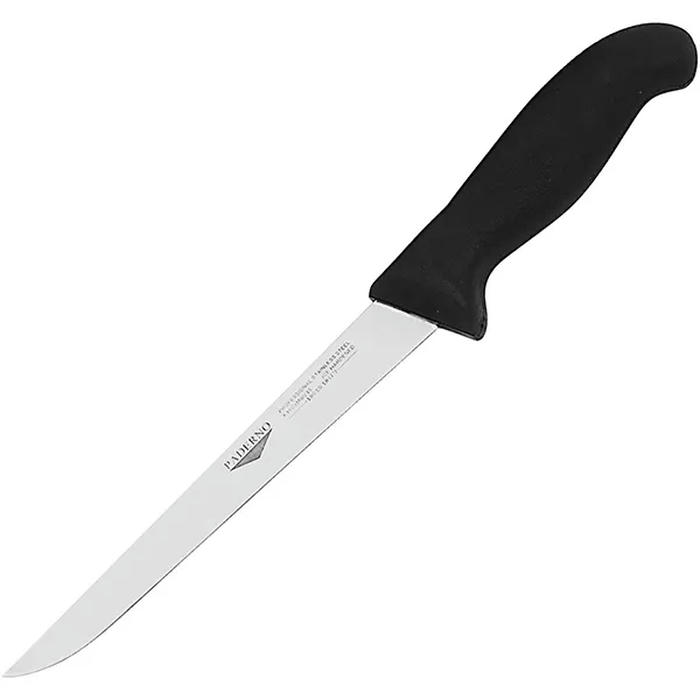 Нож для обвалки мяса сталь,пластик ,L=35/17,B=4см черный,металлич