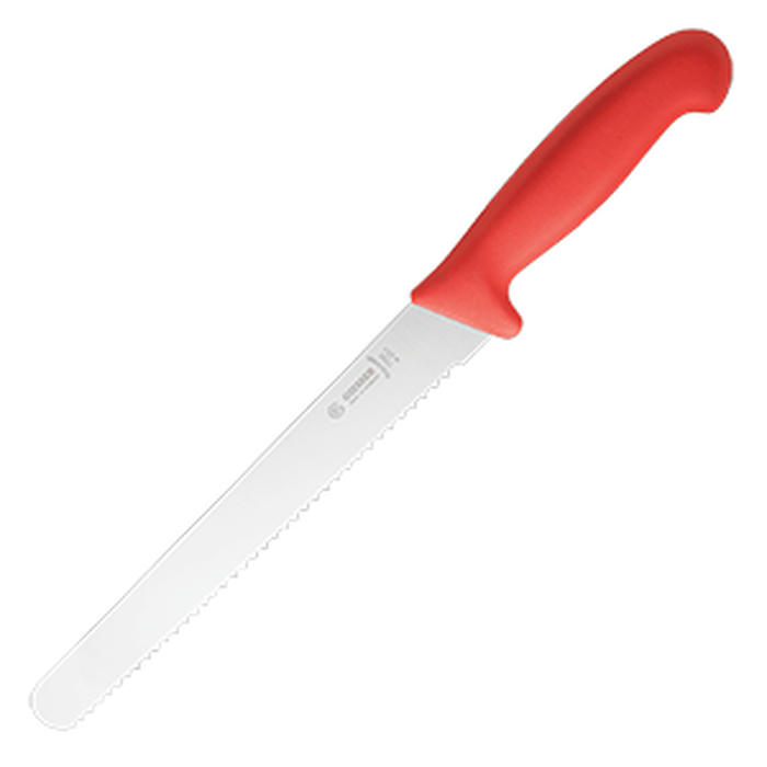Нож для хлеба сталь нерж.,пластик ,L=38/23,B=3см красный,металлич