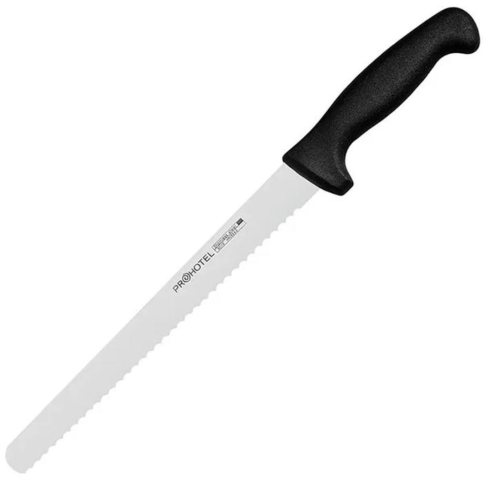 Нож для хлеба «Проотель» сталь нерж.,пластик ,L=390/250,B=25мм черный,металлич