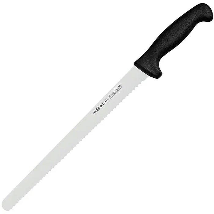 Нож для хлеба «Проотель» сталь нерж.,пластик ,L=440/300,B=25мм черный,металлич
