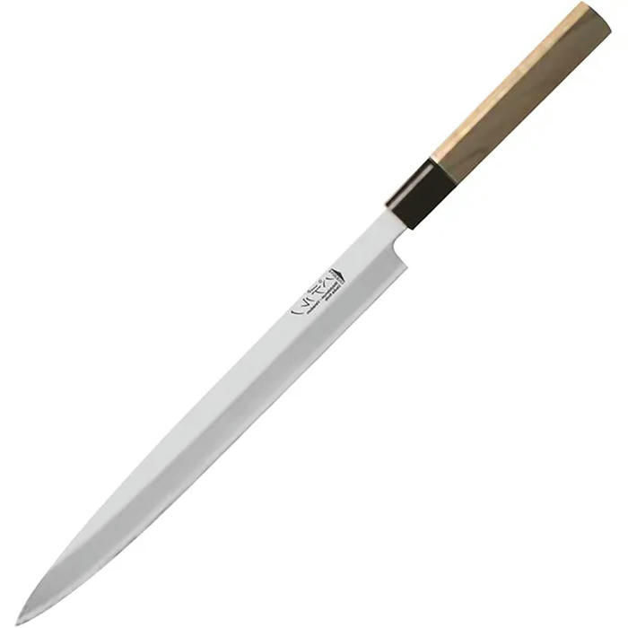 Нож янагиба д/суши,сашими сталь нерж.,бук ,L=450/300,B=35мм св. дерево,металлич