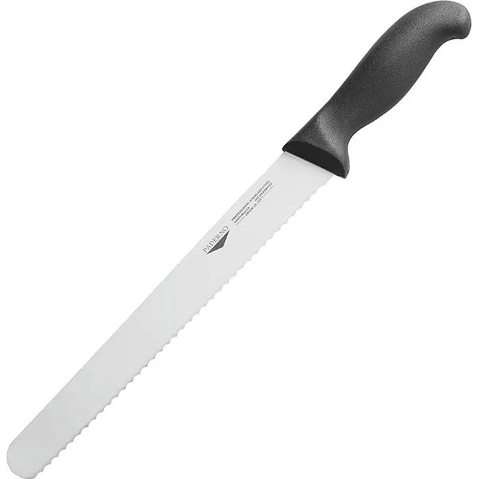 Нож для хлеба сталь,пластик ,L=49/36,B=3см черный,металлич