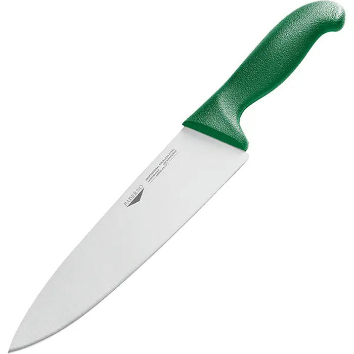 Нож поварской сталь ,L=405/260,B=55мм зелен.,металлич