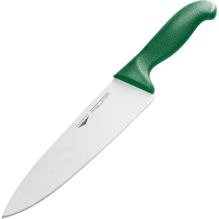Нож поварской сталь ,L=445/300,B=65мм зелен.,металлич