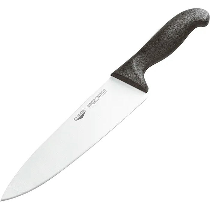 Нож поварской сталь,пластик ,L=445/300,B=65мм черный,металлич