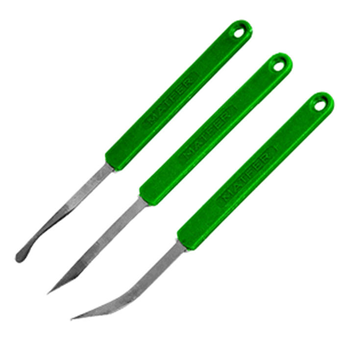 Набор кондит.ножей[2шт] сталь нерж.,полипроп. ,L=14,5см зелен.,металлич