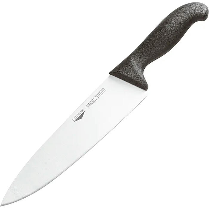 Нож поварской сталь,пластик ,L=405/260,B=55мм черный,металлич