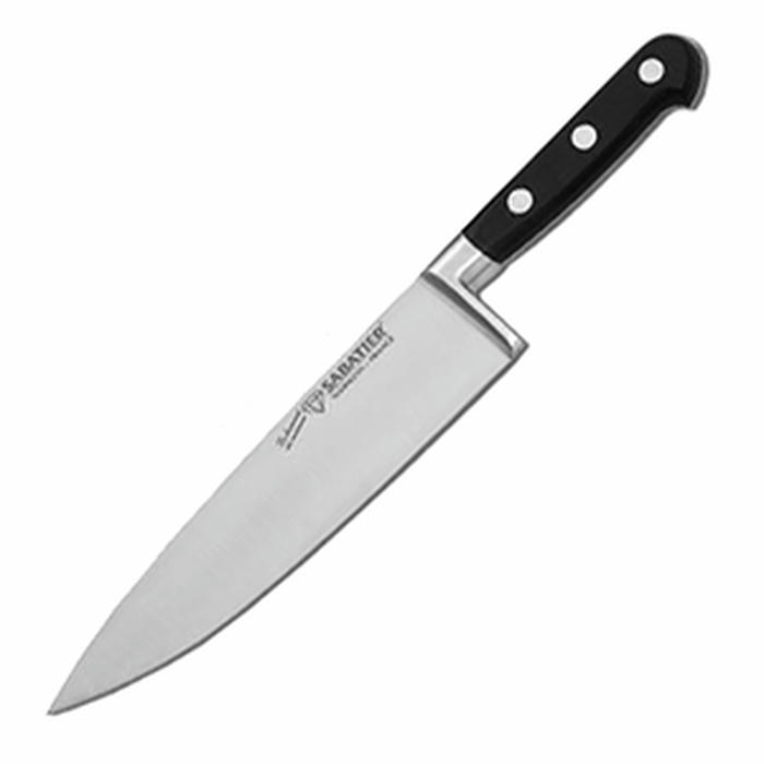 Нож кухонный сталь,пластик ,L=200,B=55мм черный,металлич