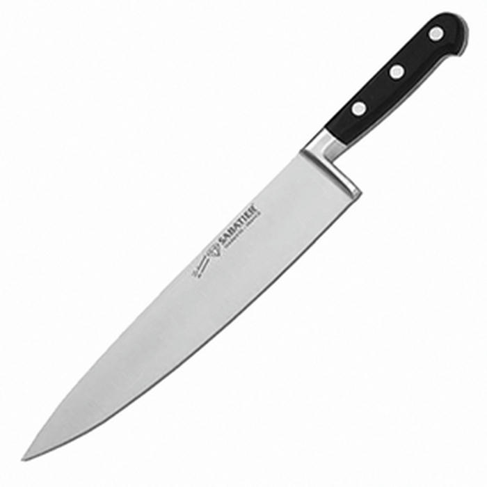 Нож кухонный сталь,пластик ,L=30,B=8см черный,металлич