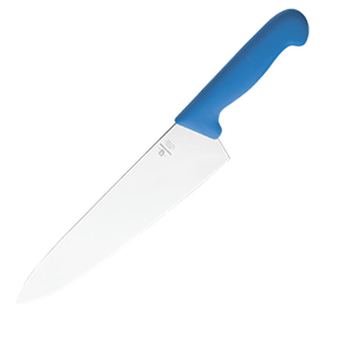 Нож поварской «Шефс» сталь нерж.,пластик ,L=43/30,B=6см металлич.,синий
