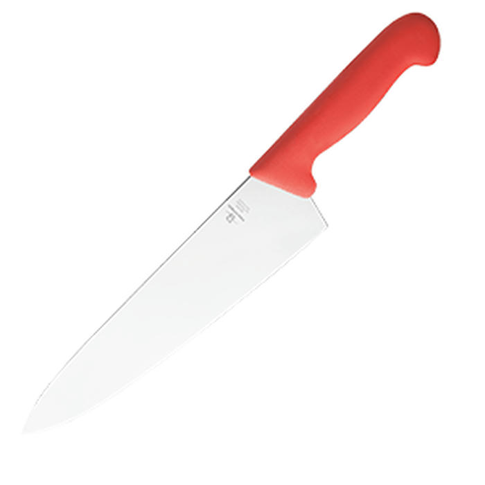 Нож поварской «Шефс» сталь нерж.,пластик ,L=43/30,B=6см красный,металлич