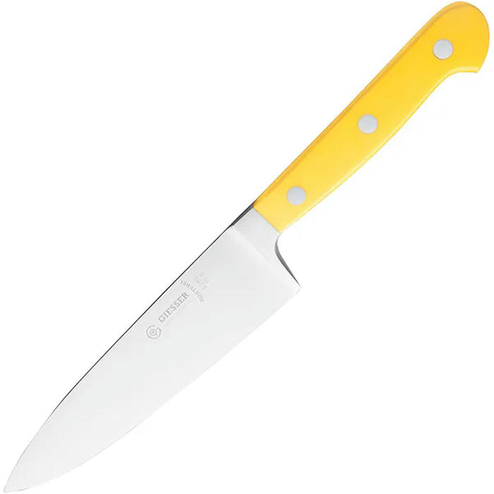 Нож поварской сталь нерж.,пластик ,L=275/150,B=35мм желт.,металлич
