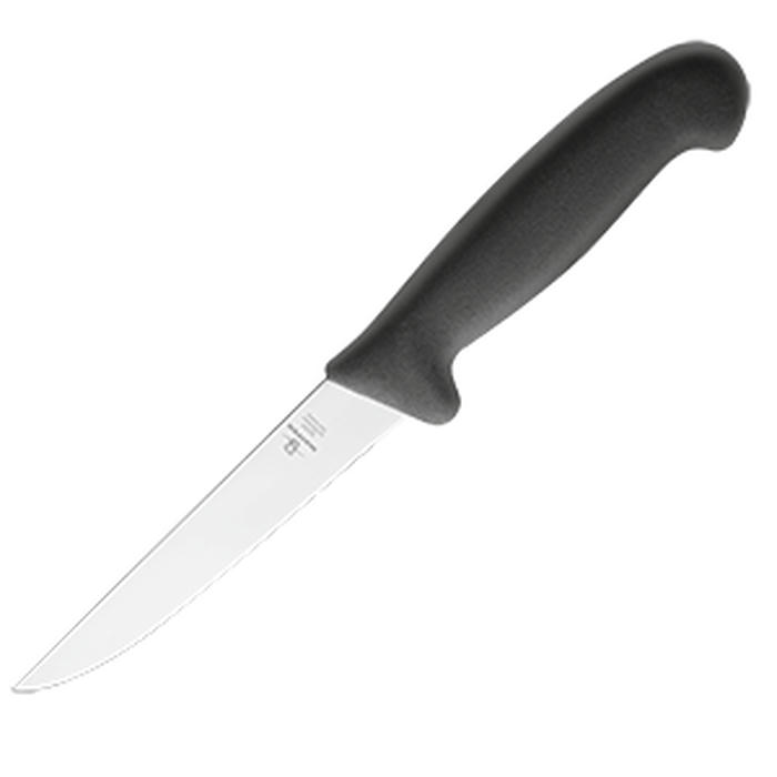 Нож для обвалки мяса сталь нерж.,пластик ,L=280/150,B=24мм черный,металлич
